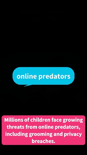 Millions of children face growing threats from online predators, including grooming and privacy breaches.