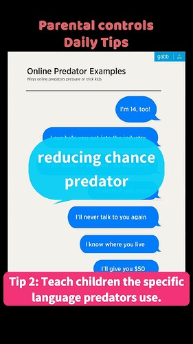 Tip 2: Teach children the specific language predators use.